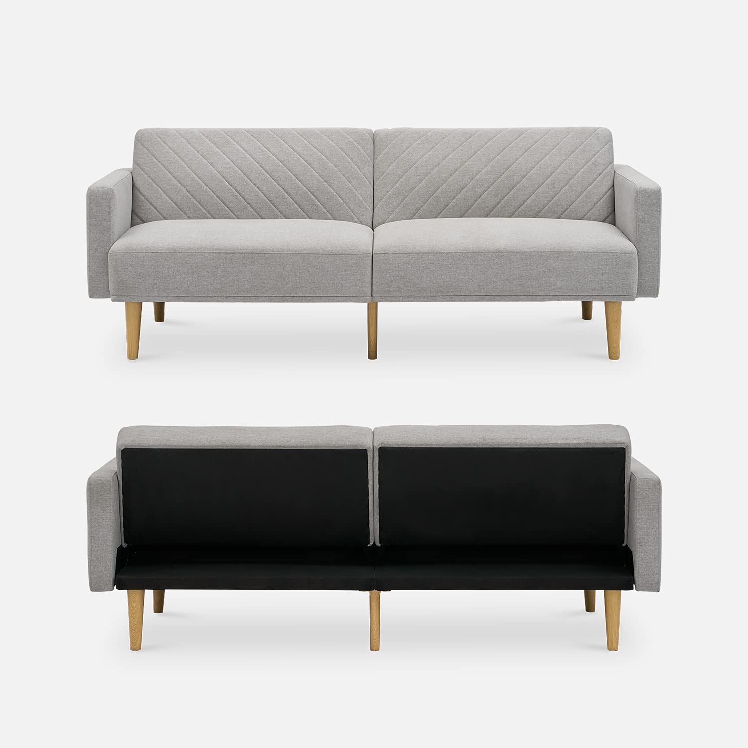 mopio Chloe Futon Sofa Bed, 77.5", Couch, Small Sofa, Sleeper Sofa, Loveseat, Mid Century Modern ... | Amazon (US)