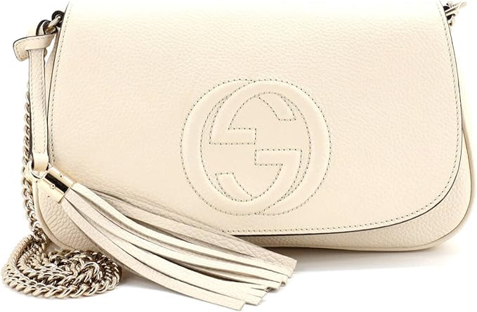 Amazon.com: Gucci, Pre-Loved Soho Chain Crossbody Bag Leather Medium, White : Amazon Luxury | Amazon (US)