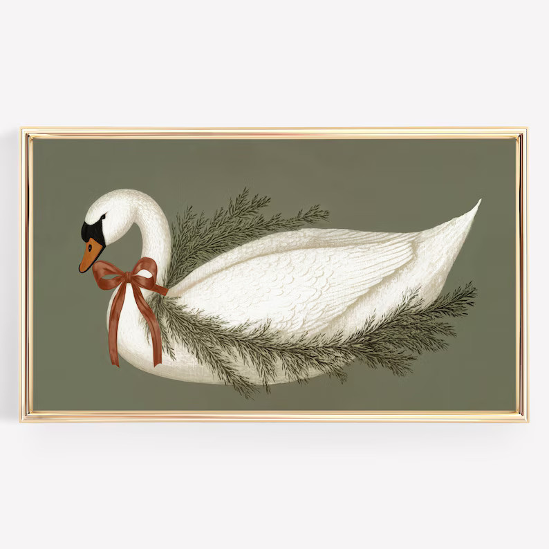 Frame Tv Art Christmas Swan Art for the Frame Tv - Etsy | Etsy (US)