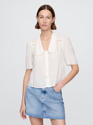 Lace Peter Pan Collar Top | Gap (CA)