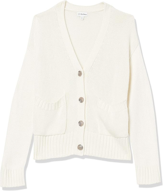 The Drop Women's Brigitte Chunky Button Front Pocket Ribbed Cardigan | Amazon (US)