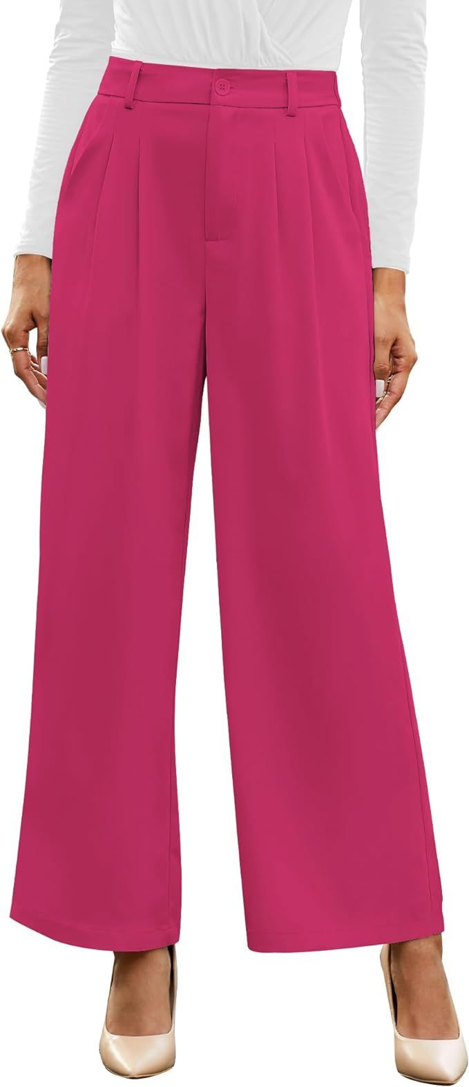 GRAPENT Wide Leg Pants for Women Work Business Casual High Waisted Dress Pants Flowy Trousers Off... | Amazon (US)