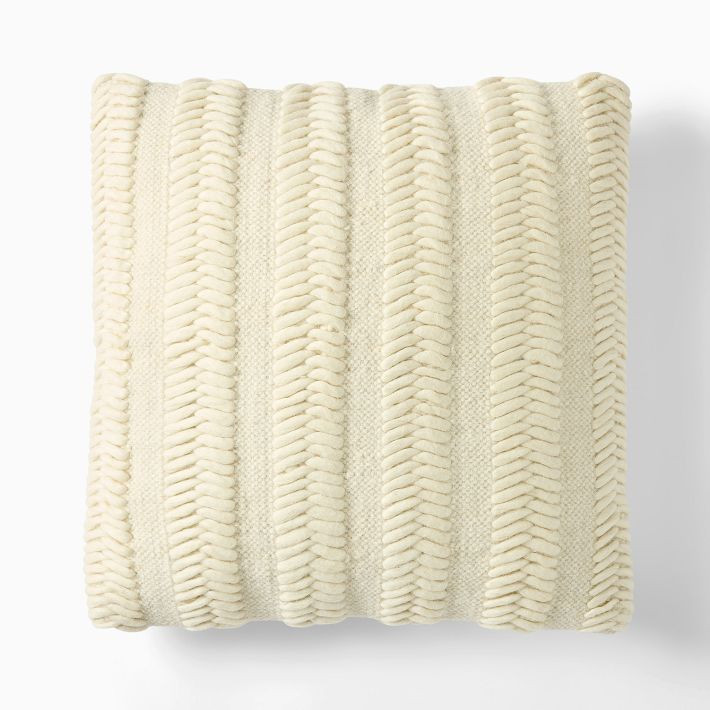 Chunky Herringbone Wool Pillow Cover | West Elm (US)