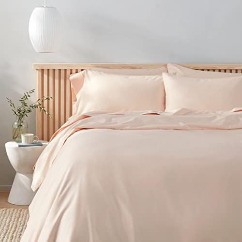 Amazon Aware 100% Organic Cotton 300 Thread Count Duvet Cover Set - Blush, King | Amazon (US)