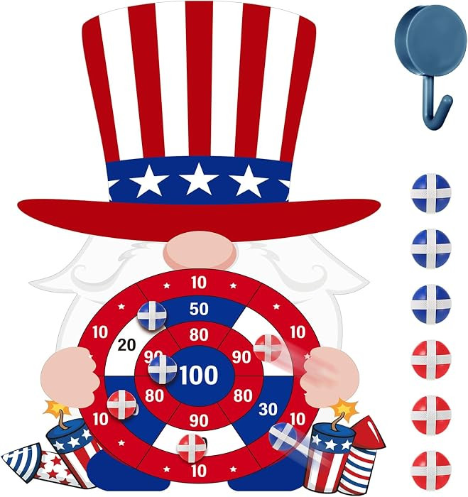 250 Anniversary Games Set 4th of July Patriotic Dart Board Games with 6 Sticky Ball Independence 1776-2026 American Day Party Favor for Red White and Blue Throwing Outdoor(Top Hat) | Amazon (US)