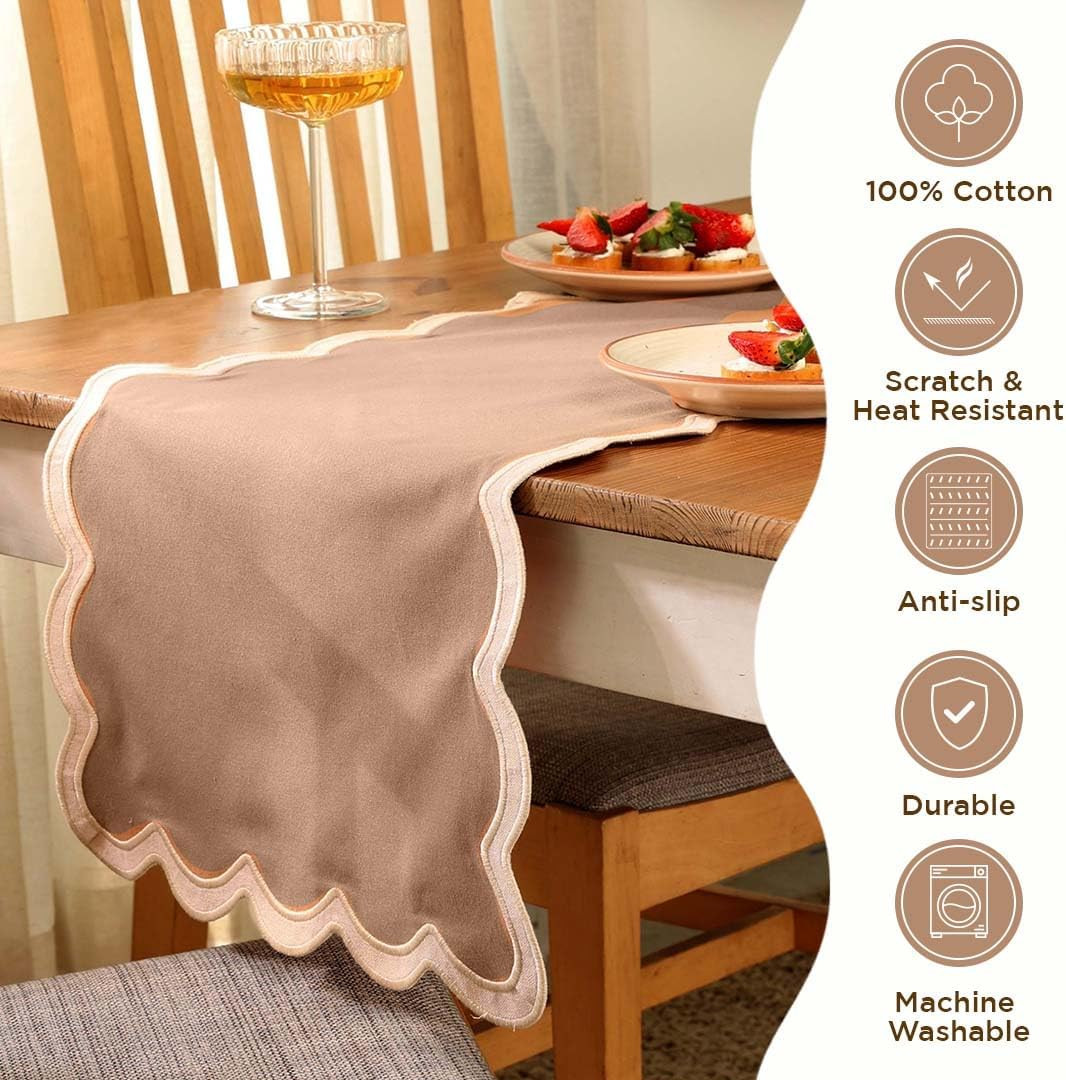 Folkulture Table Runner | Spring Table Runners 90 inches Long | Scallop Table Runner for Farmhous... | Amazon (US)