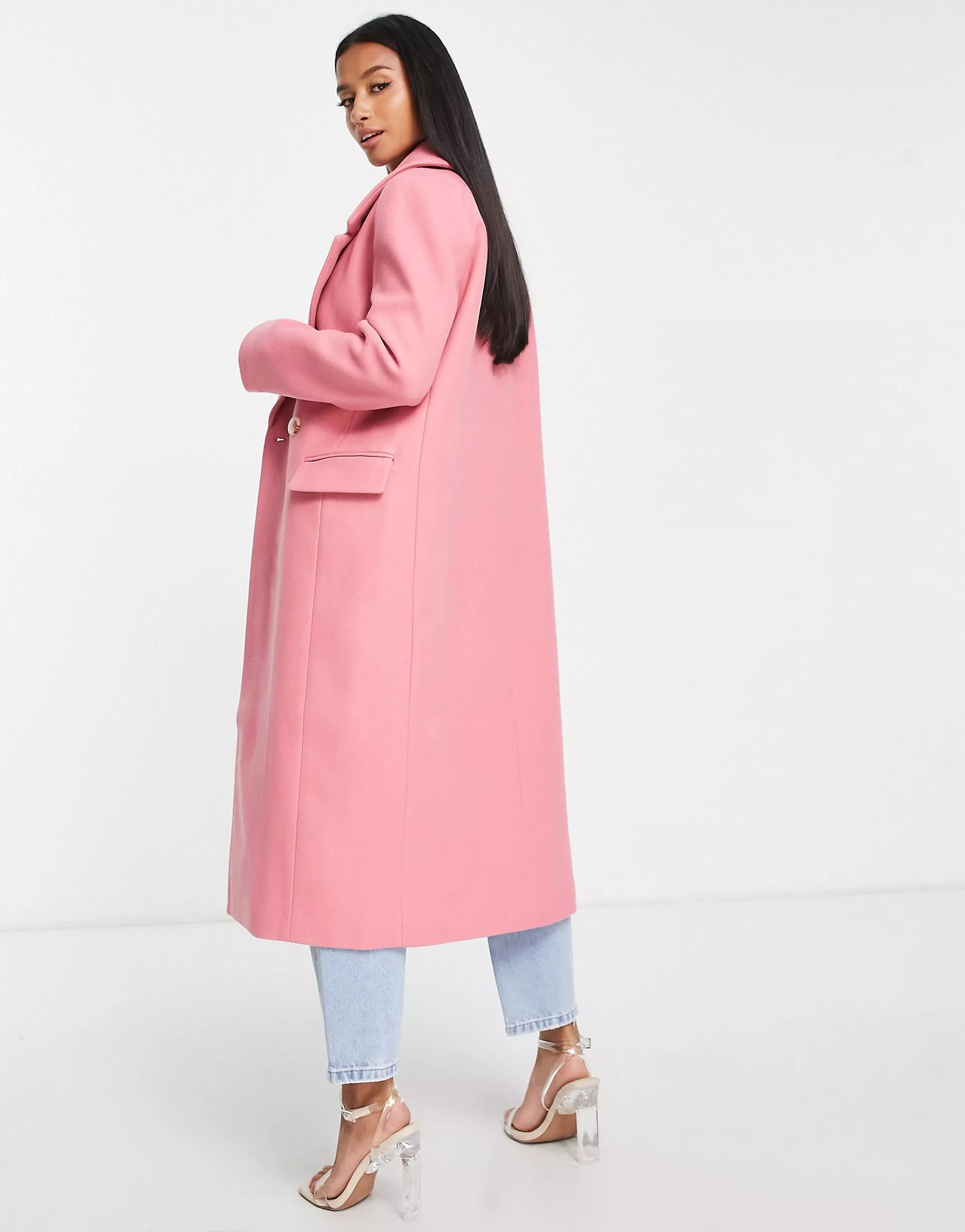 Forever New Petite oversized coat in pink | ASOS (Global)