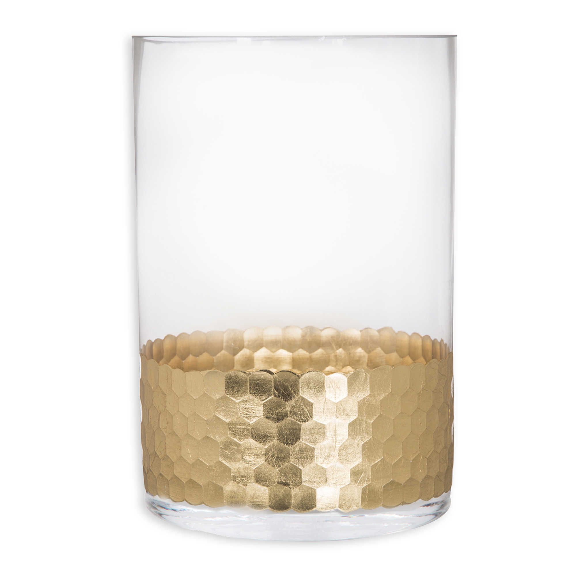 Home Essentials & Beyond Etched Honeycomb Candle Holder in Gold | Bed Bath & Beyond