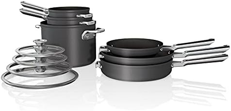 Ninja C59500 Foodi NeverStick Premium 10-Piece Cookware Set, Anti-Scratch Nesting Pots & Pans wit... | Amazon (US)
