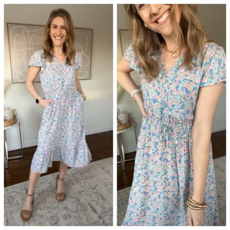 Spring dress at Walmart, under $20, 3 floral prints, great Easter dress option! Fits tts I’m in a small. Lightweight rayon. Tie at waist, functional buttons. 

#LTKfindsunder50 #LTKfindsunder100 #LTKstyletip