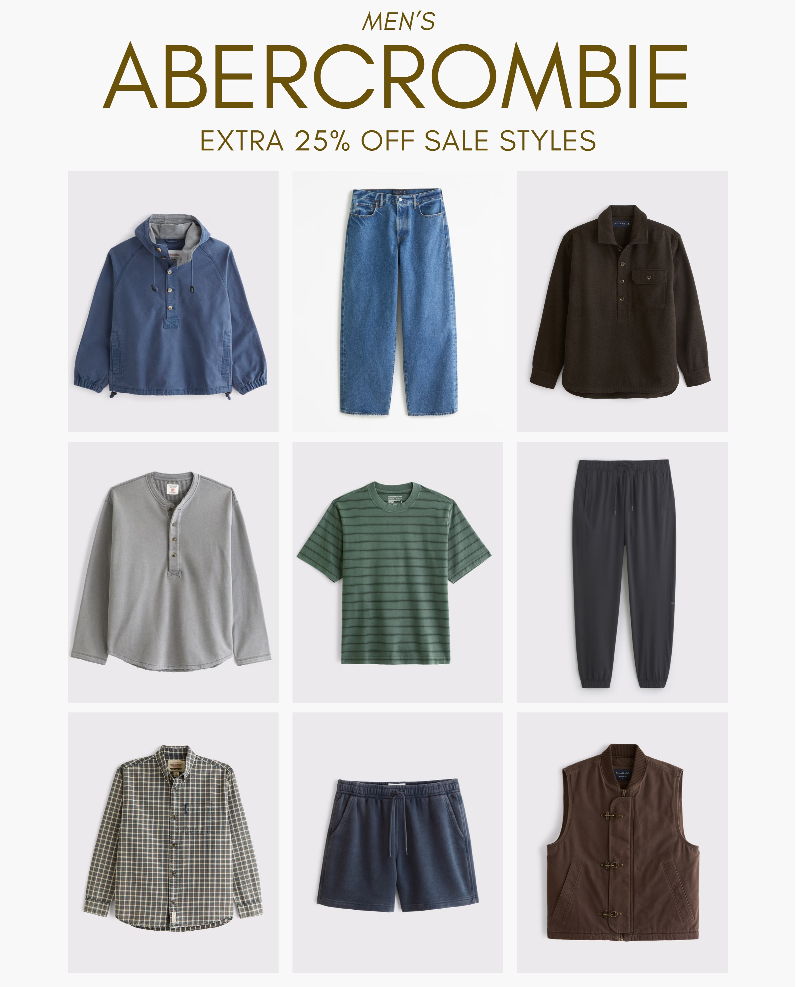 [9/24/26] MyAF Extra 25% Off Select Styles | Men's picks

*Offer valid online only September 24, 2026 to September 27, 2026 in US. Offer applies to select styles as indicated. Member price reflects discount

#LTKootd #LTKSaleAlert #LTKMens