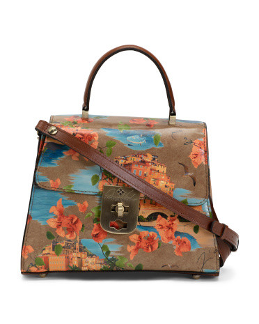 Leather Chauny Top Handle Satchel With Shoulder Strap | TJ Maxx