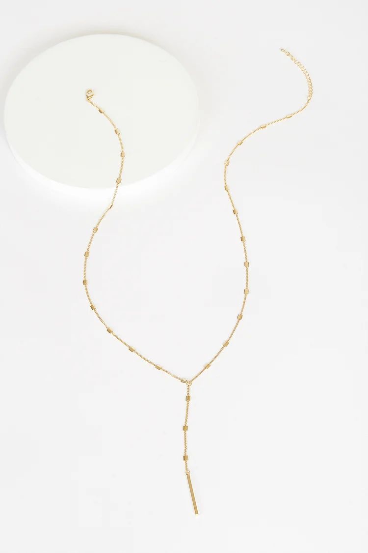 Raising the Bar Gold Drop Necklace | Lulus (US)