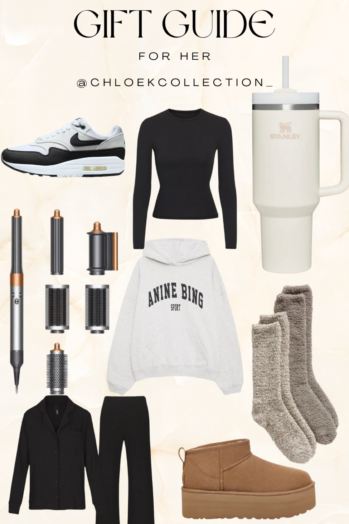 Gift Guide : for her! 🖤 
Dyson 
Anine Bing 
Stanley 
Nike 
Skims 
Barefoot Dreams


#LTKSeasonal #LTKGiftGuide #LTKHoliday