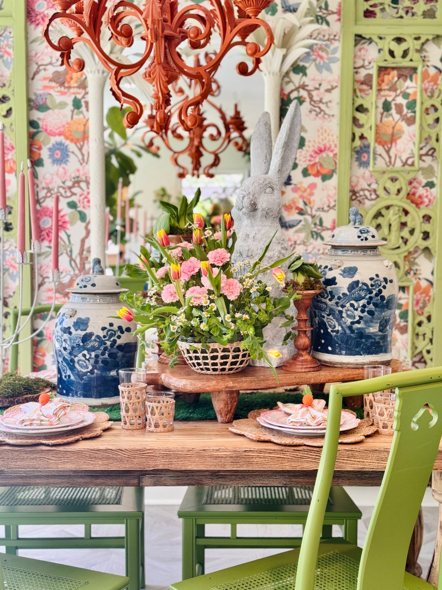Spring tables cape. Flowers, bamboo dinnerware, lattice glasses and bunnies.  All the things you need. 

#LTKHome
