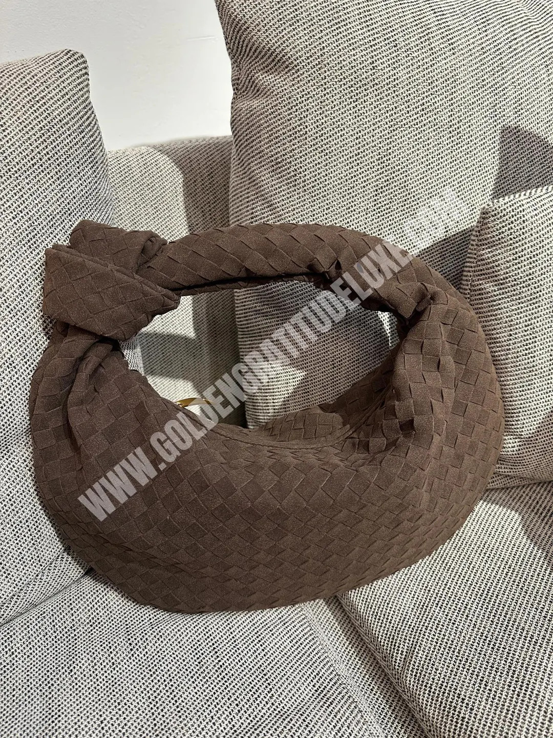 Hobo Shoulder Bag, Woven Knot Bag, Suede Tote Bag, Cute Gifts for Girlfriend, Dumpling Bag for Wo... | Etsy (US)