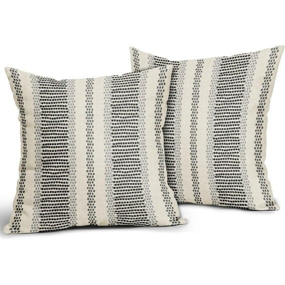 Black Grey Pillow Covers 20x20 Set of 2 Gray Dot Print Striped Decorative Outdoor Pillowcases Boh... | Walmart (US)