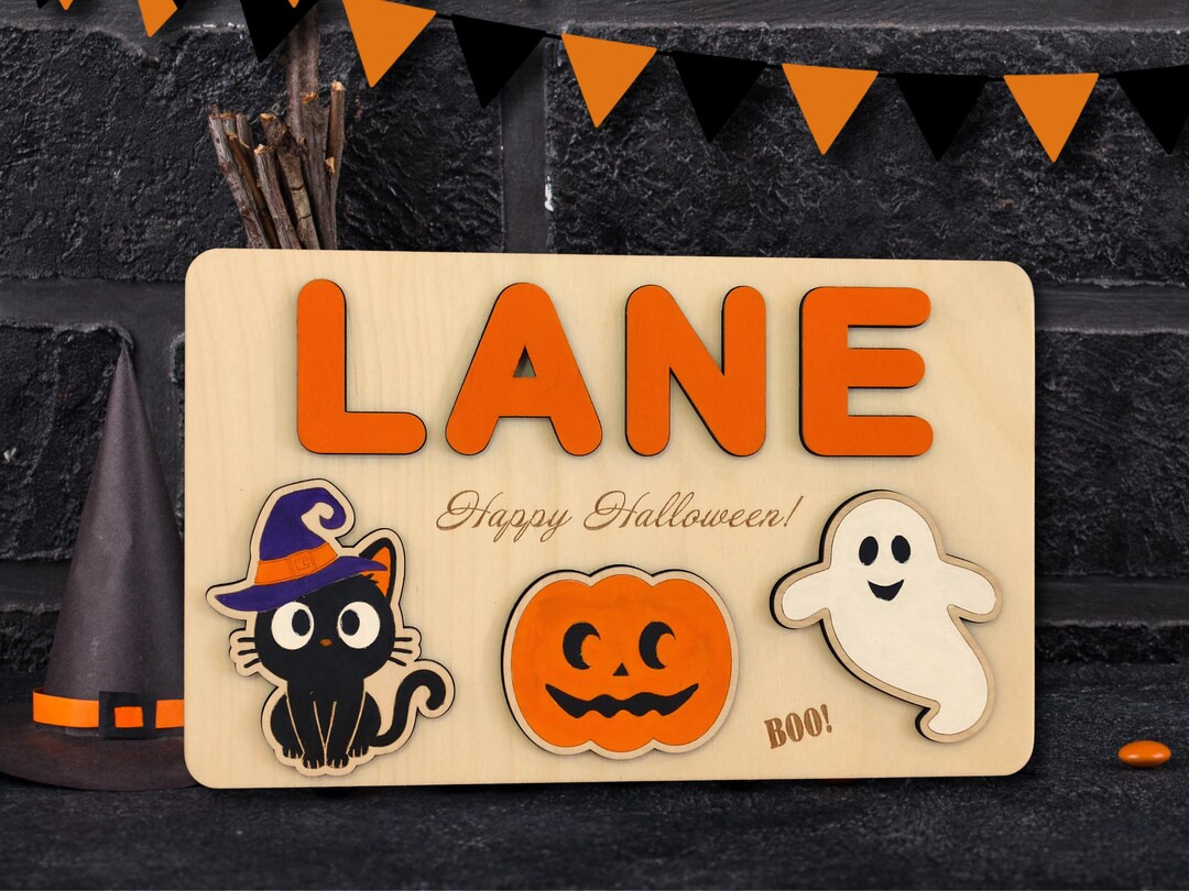 Personalized Wooden Name Puzzle, Baby Toddler Halloween, Cute Gifts for Kids, My 1st 2nd 3rd Firs... | Etsy (US)