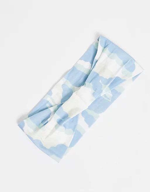 Labelrail x Francesca Perks wide flat headband in cloud print | ASOS (Global)
