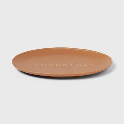 Small Ceramic Serving Platter Clay Thankful - Threshold™ | Target