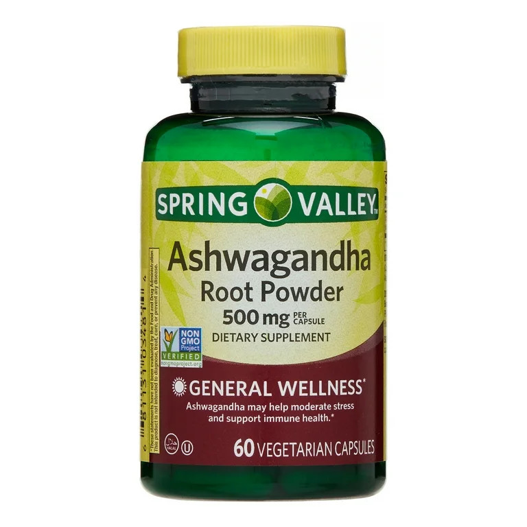 Spring Valley Ashwagandha Root Powder General Wellness Dietary Supplement Vegetarian Capsules, 50... | Walmart (US)