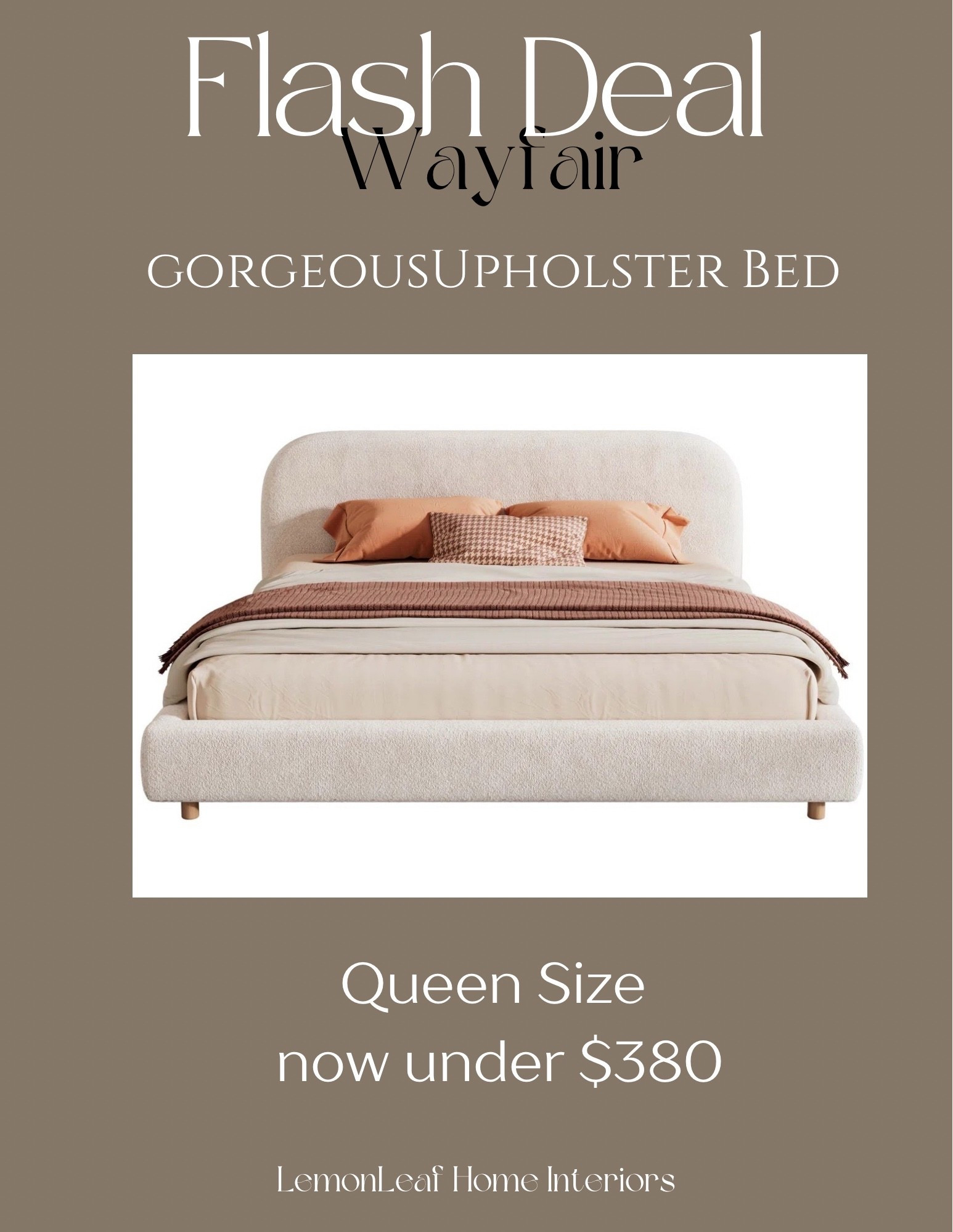 Gorgeous upholstered bed on flash deal for Presidents’ Day @Wayfair 

#LTKValentine #LTKHome #LTKSaleAlert