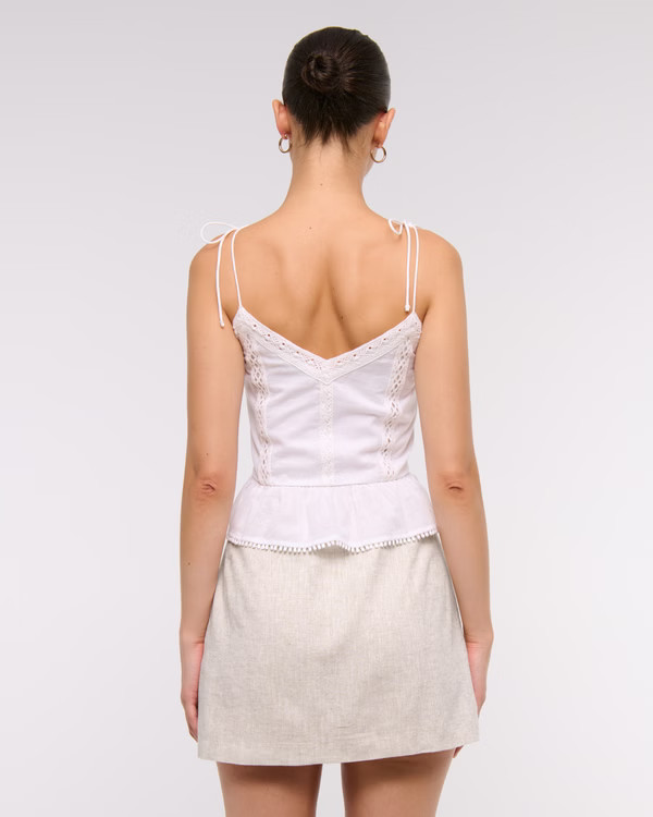 The A&F Scarlett Linen-Blend Mini Skort | Abercrombie & Fitch (US)