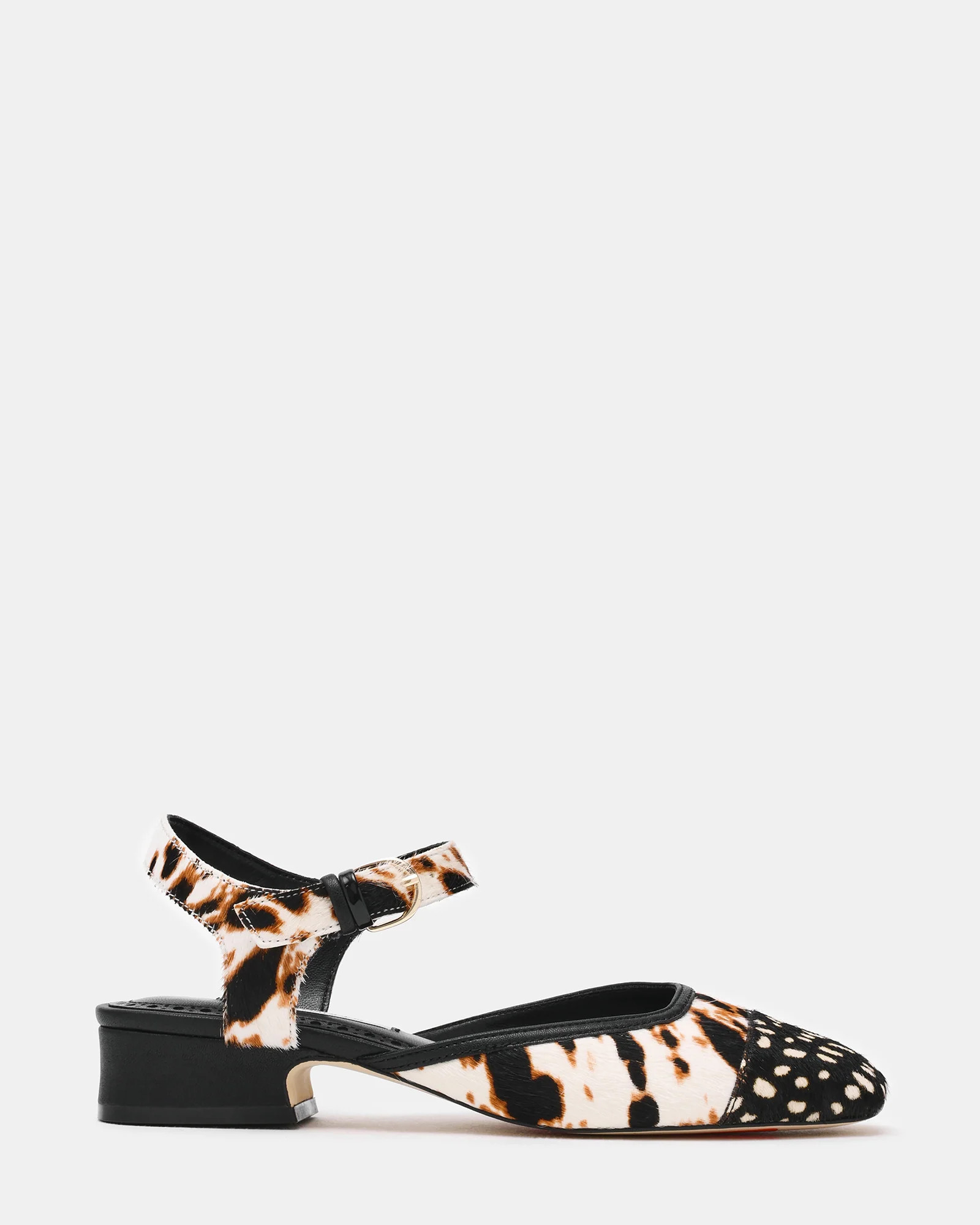 Steve Madden Women's Novie /multi Block Heels - Black/White - Size 9.5 - Leather | Steve Madden (US)