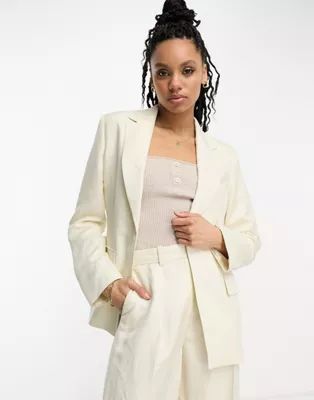 & Other Stories linen blend blazer in off white - part of a set | ASOS (Global)