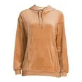 Time and Tru Women's Corduroy Velour Hoodie, Sizes XS-3XL | Walmart (US)