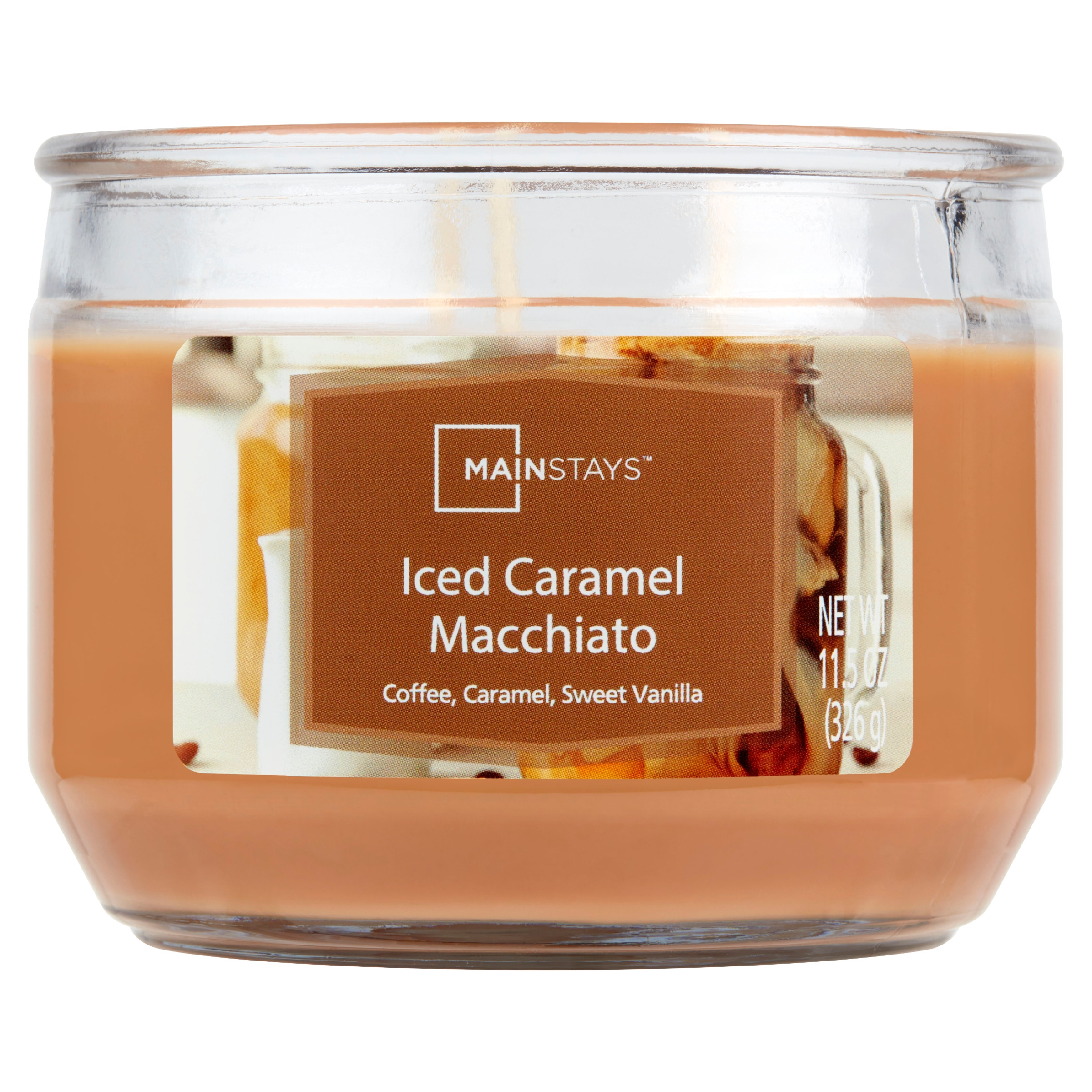 Mainstays Iced Caramel Macchiato Scented 3 Wick Candle, 11.5 oz. | Walmart (US)