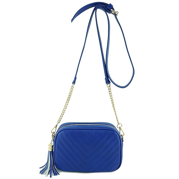 Simple Shoulder Crossbody Bag With Metal Chain Strap And Tassel Top Zipper | Amazon (US)