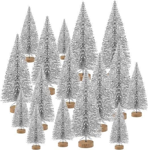 KUUQA 48 Pcs Mini Christmas Trees Bottle Brush Trees Tabletop Model Trees for Christmas Decoratio... | Amazon (US)