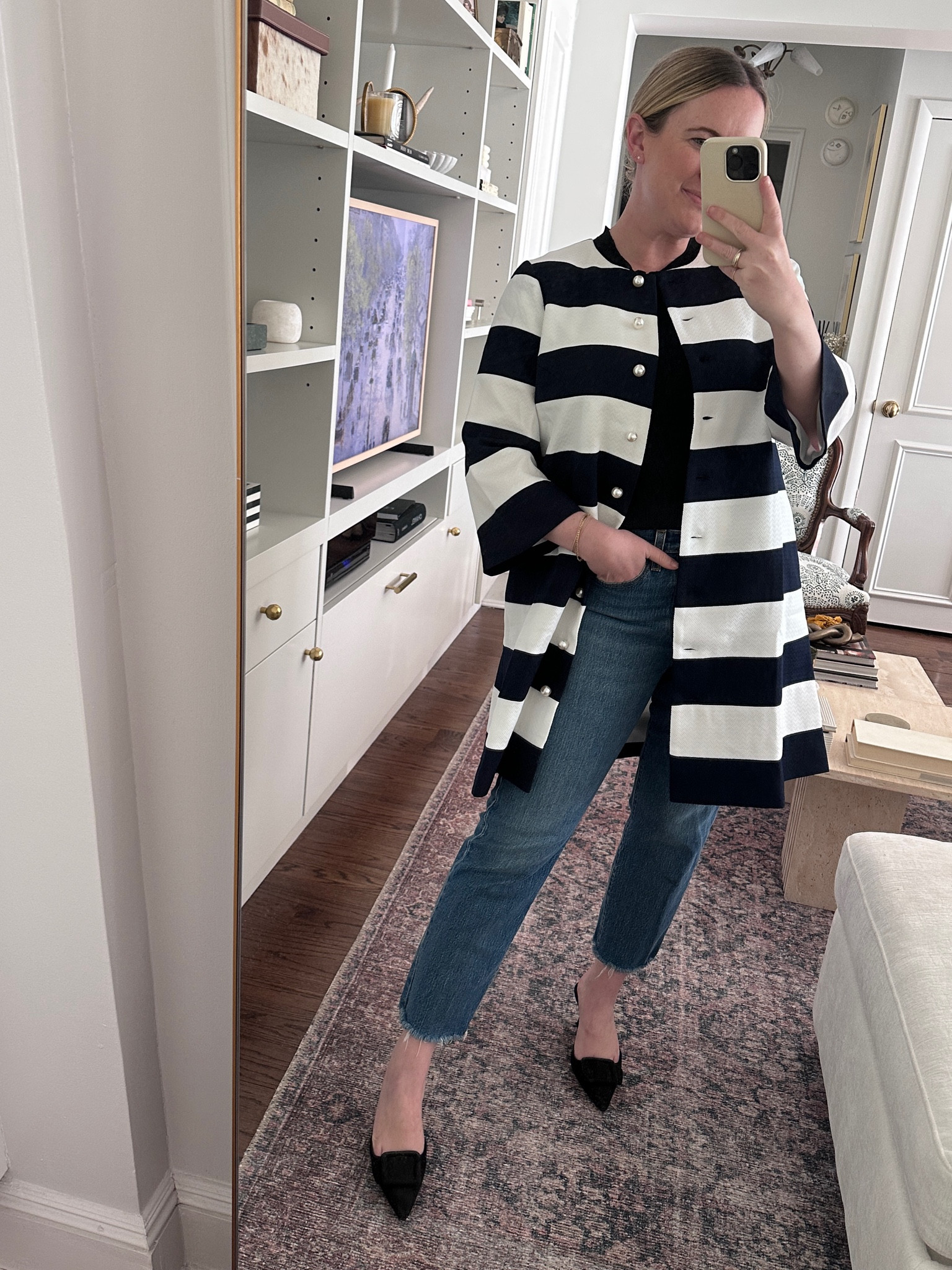 Navy and White Millie Coat Dress curated on LTK