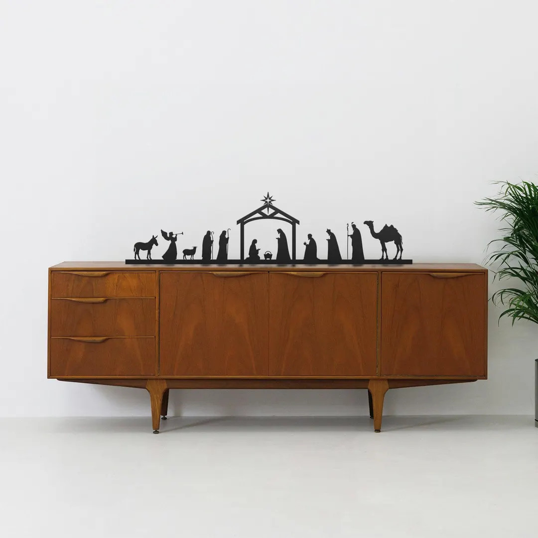 Nativity Scene Metal Free Standing | Christmas Decor | Christmas Decoration | Mantle Holiday Deco... | Etsy (US)