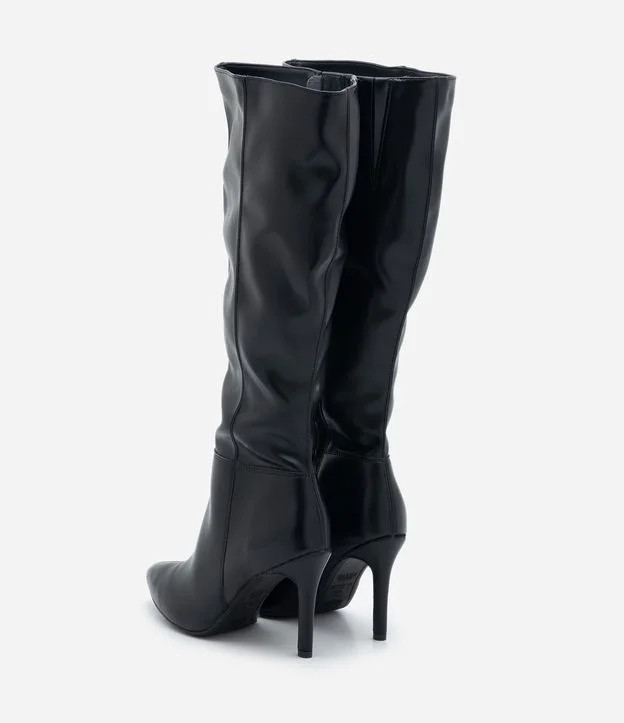 Bota Cano Alto em PU com Salto Fino Vizzano Preto | Renner (BR)