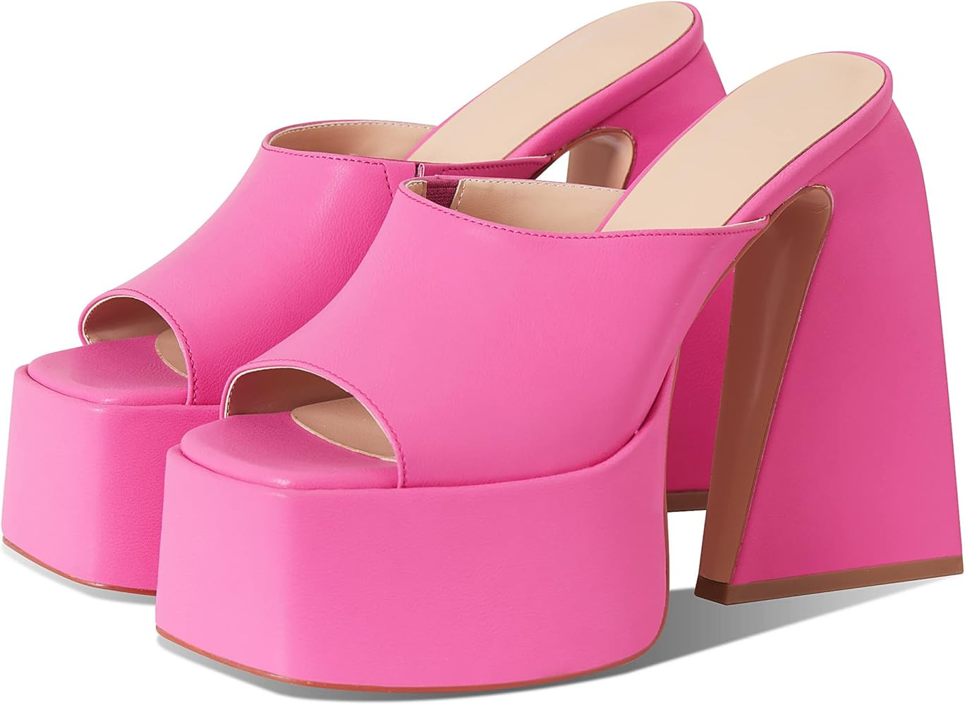 Kalstage Heeled Sandals for Women Square Toe Chunky High Heels Slip-on Slides Sandals Summer Part... | Amazon (US)