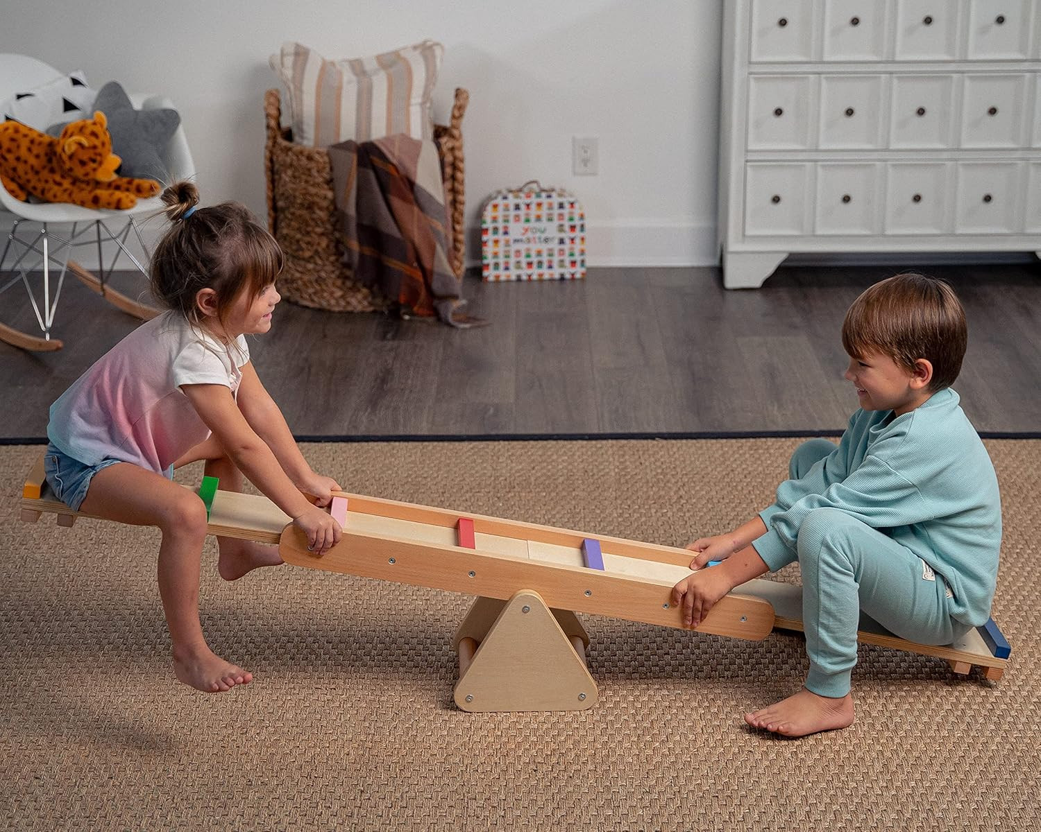 Avenlur Montessori Waldorf Style Indoor Seesaw and Balance Beam Playset Gym Equipment Natural Woo... | Amazon (US)