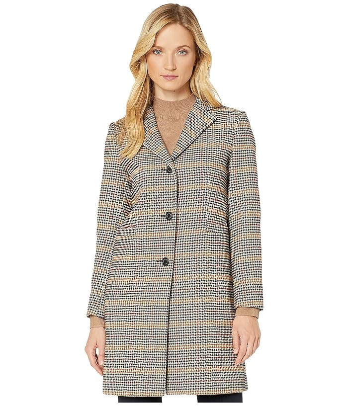 LAUREN Ralph Lauren Novelty Wool Reefer (Sienna Plaid) Women's Clothing | Zappos