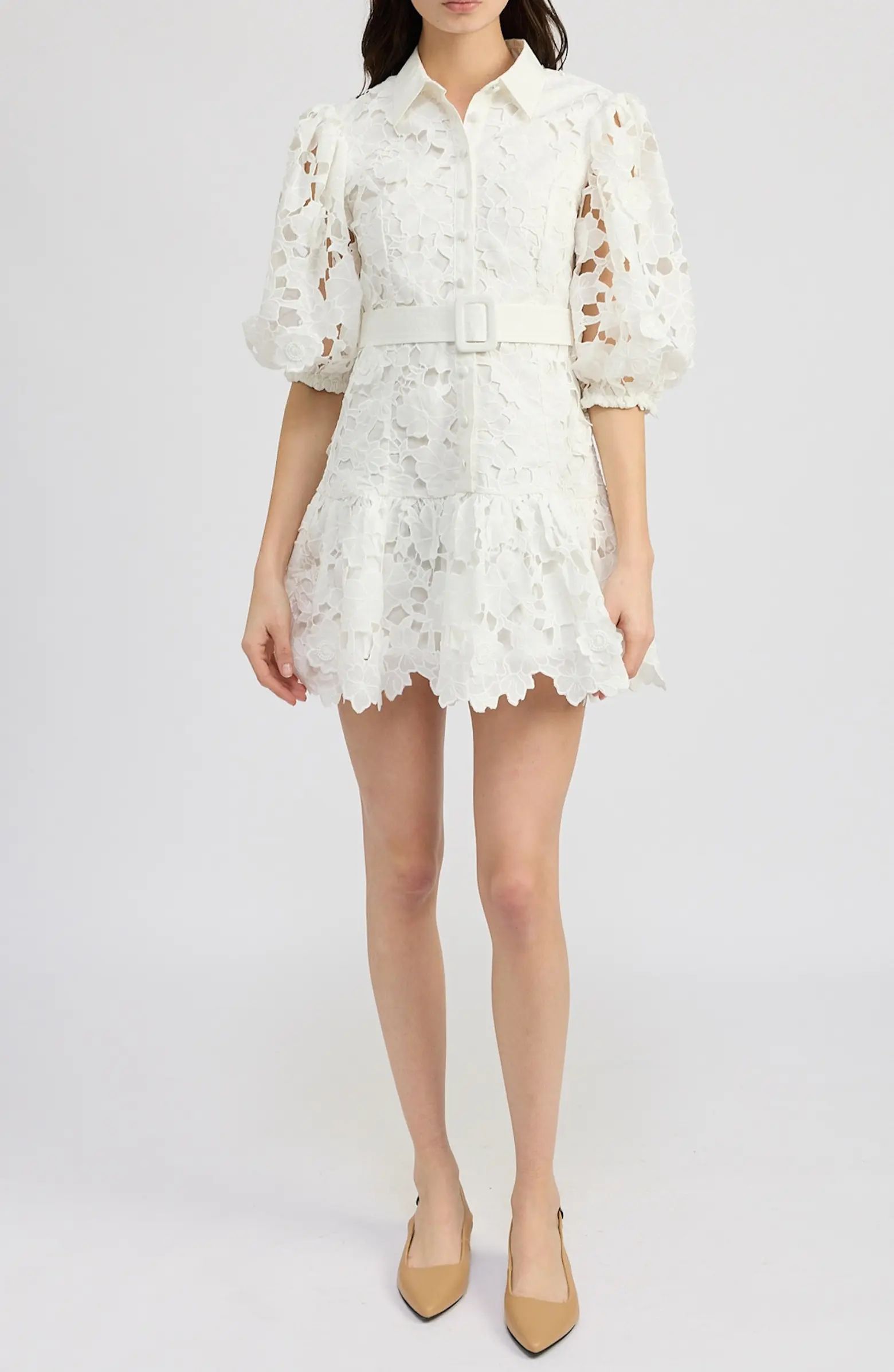 Ottis Floral Cutwork Minidress | Nordstrom