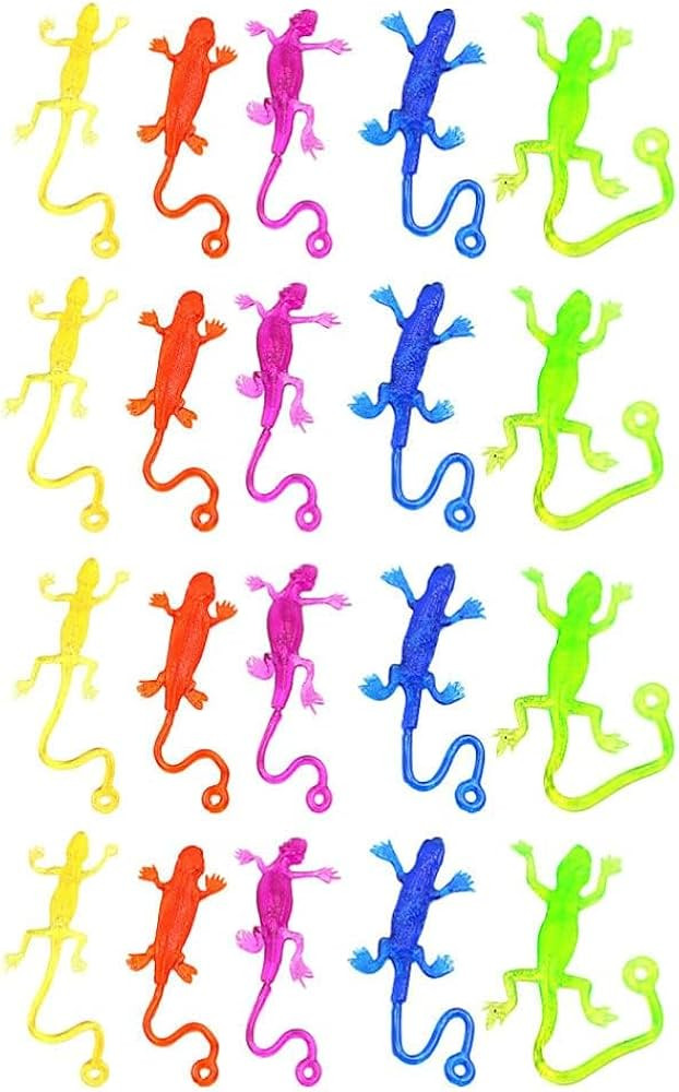 NUOBESTY Sticky Lizards Toys Sticky Gecko Party Favors Goodie Bag Stuffers Stretchy Rubbery Repti... | Amazon (US)
