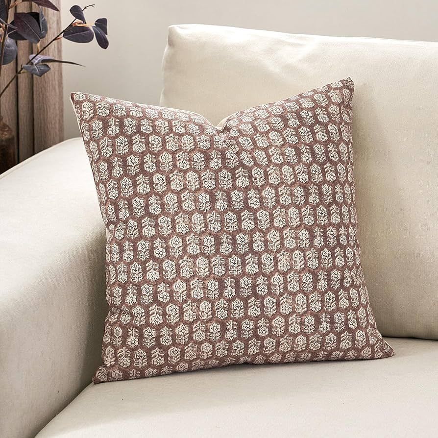 DOMVITUS Floral Pillow Covers, 18x18 Pillow Cover, Couch Pillows for Living Room, Decorative Farm... | Amazon (US)