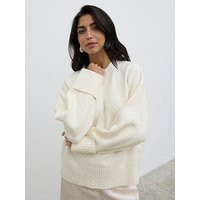 Pretty Lavish Camille Oversized Borg Jumper - Cream, White, Size M, Women | Very (UK)