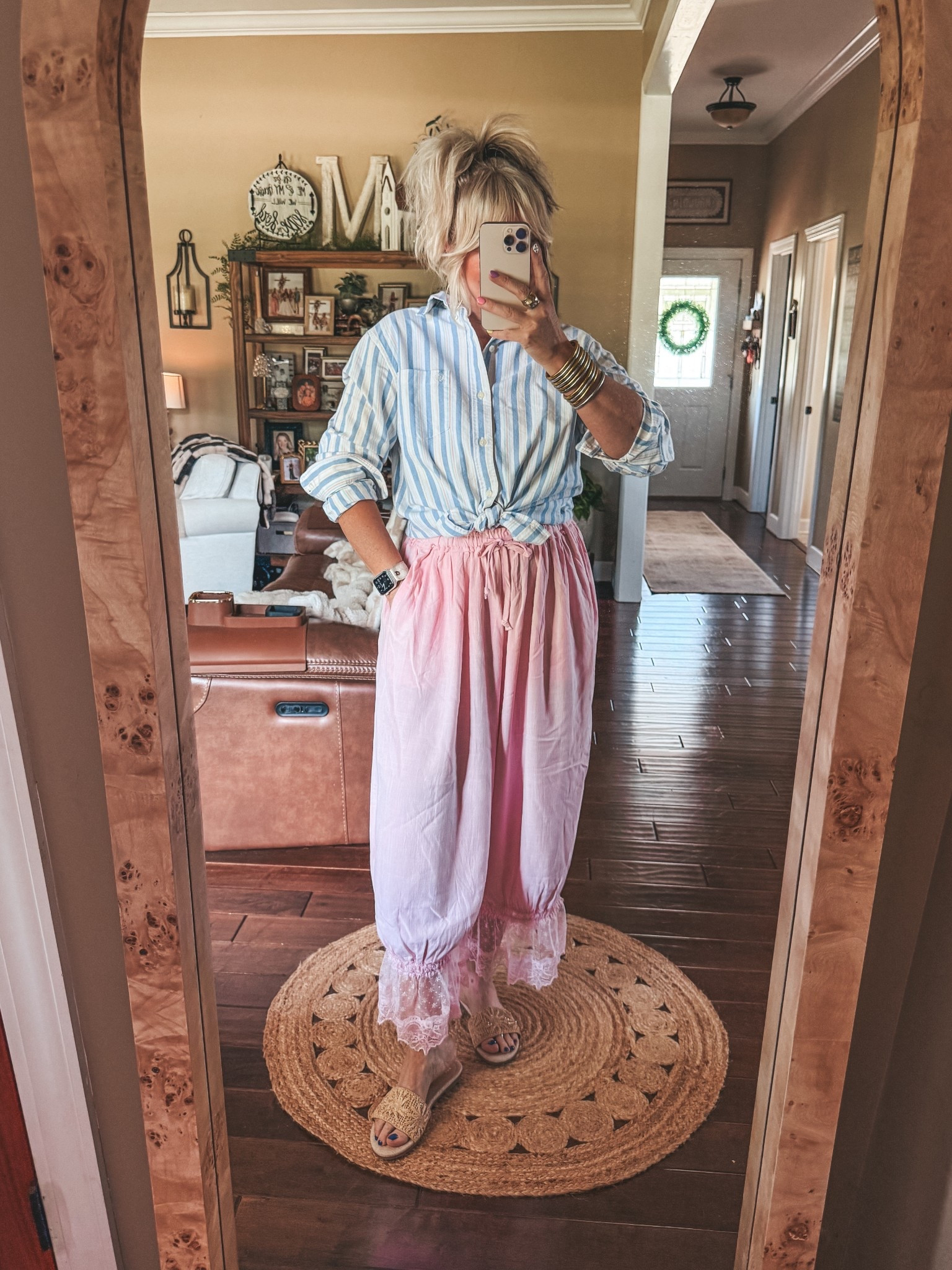 Men’s button down M
Pants M
Sandals true to size 

@Yellow Box #ad #sponsored #yellowboxpartner

#LTKootd #LTKOver40 #LTKgrwm