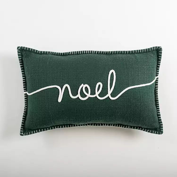 Green Noel Christmas Lumbar Pillow | Kirkland's Home