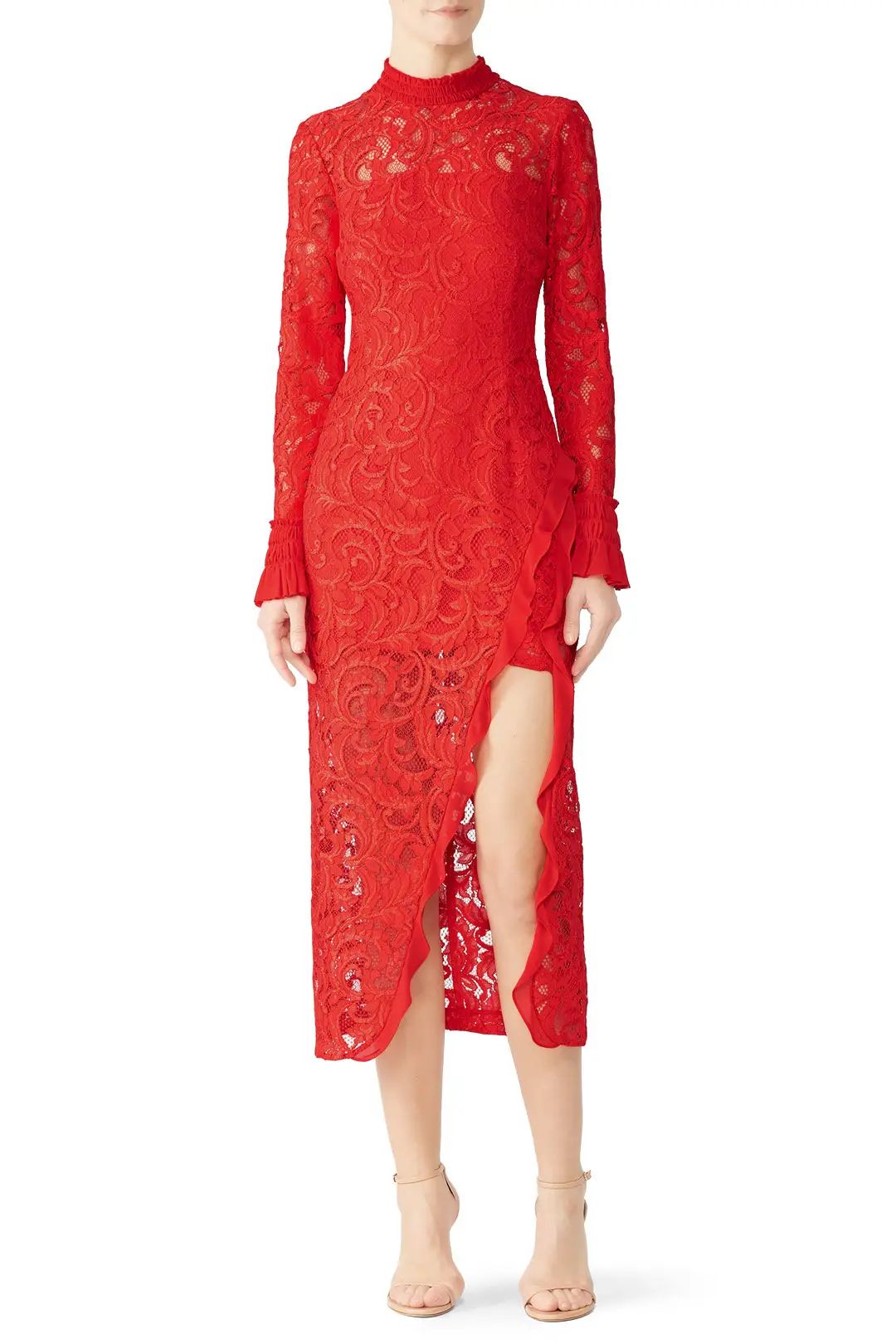 Alexis Red Fala Lace Dress | Rent The Runway