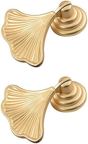 Geenite Furniture Knob Handles Golden Drop Pendant Pull Handle Fashion Ginkgo Leaf Shape Dresser ... | Amazon (US)