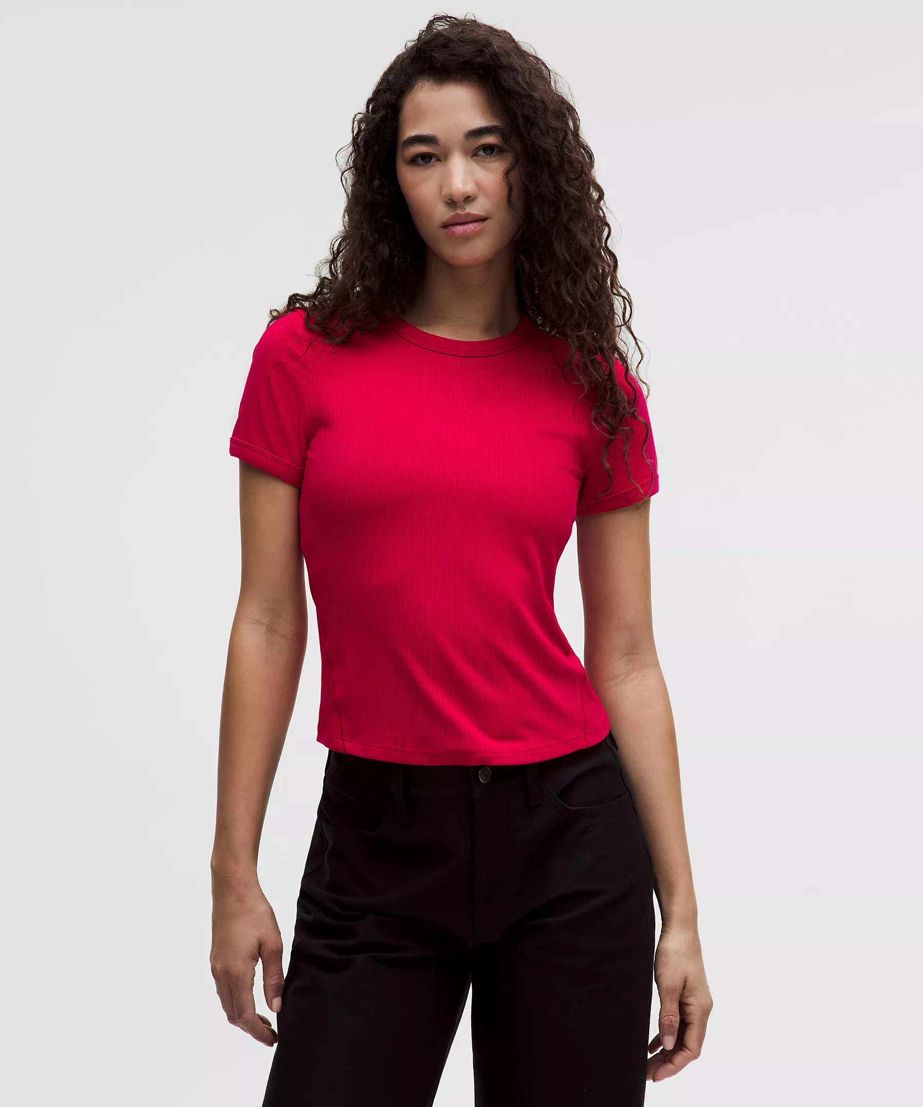 Hold Tight Micro-Rib Straight-Hem T-Shirt | Lululemon (US)