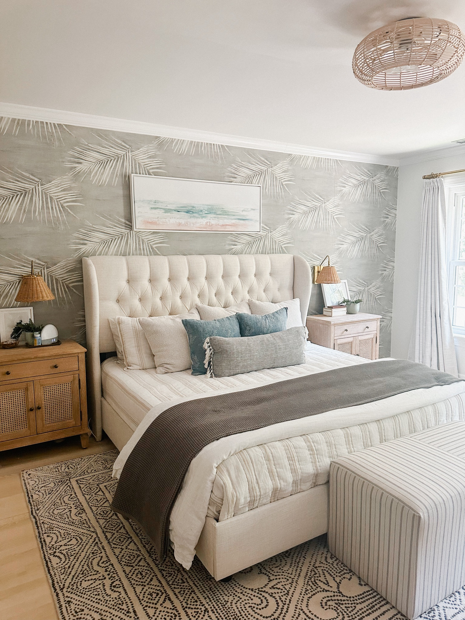 All the links for a modern coastal, cozy roomm