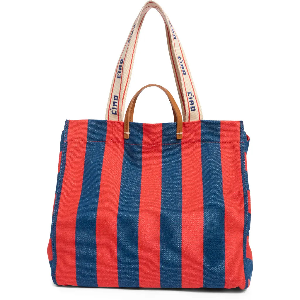 Clare V. La Côte Tote in Poppy/french Blue at Nordstrom | Nordstrom
